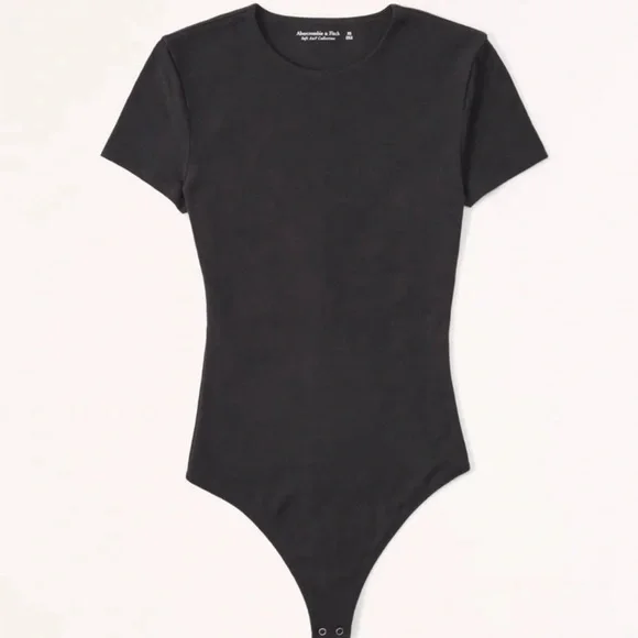 Abercrombie & Fitch Soft Seamless Tee Bodysuit in Black size XS - Picture 1 of 3